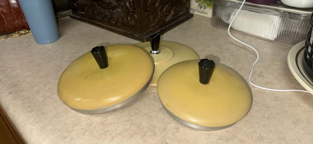 Set of 3 Vintage Club Aluminum Replacement Lids Harvest Gold Yellow